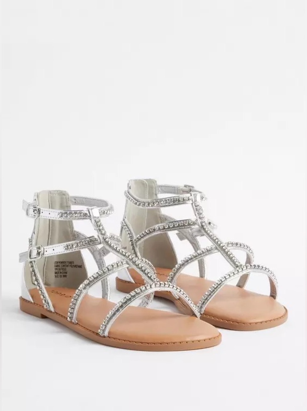 Torrid Studded Gladiator Sandal - Silver Size 11 Wide Width